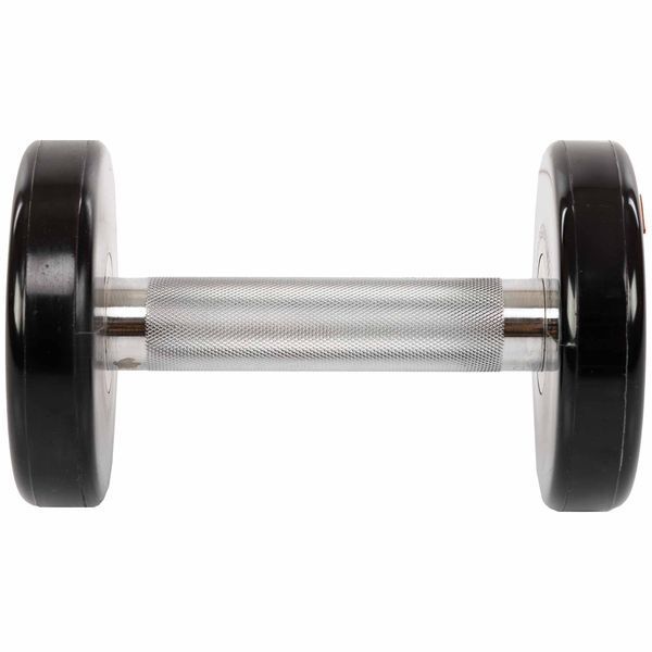 Гантель цільна професійна з поліуретановим покриттям LIFE FITNESS SC-80081-4 1шт 4кг чорний-червоний SC-80081-4 фото