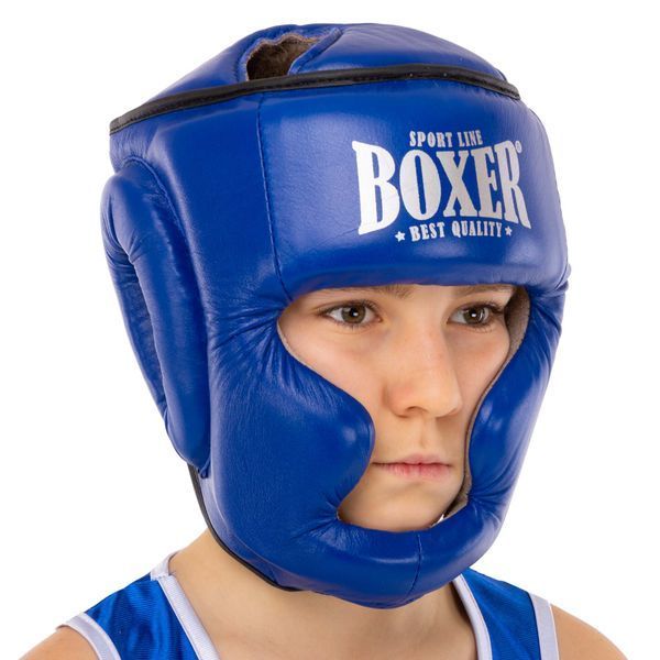 Шолом боксерський з повним захистом шкіряний BOXER NEW 2033-N М-L кольори в асортименті L 2033-N фото