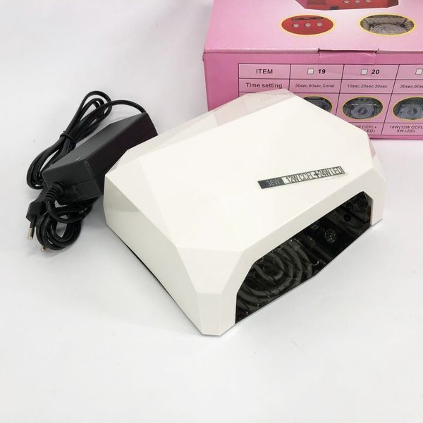 Сушилка для ногтей UV LAMP CCF+LED, Сушилка обычного ногтей, Портативная сушилка для ногтей. Цвет: белый ws17165-1 фото