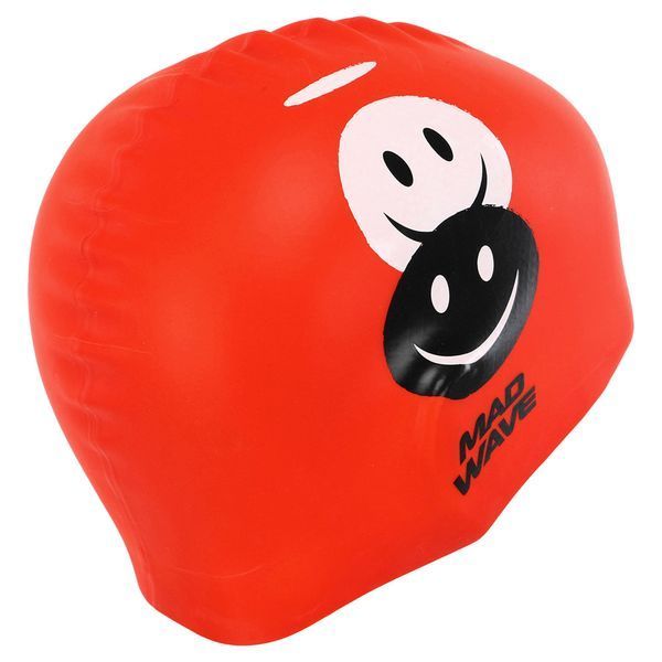 Шапочка для плавания силиконовая юниорская MadWave Junior EMOJI M057308 красный M057308 фото