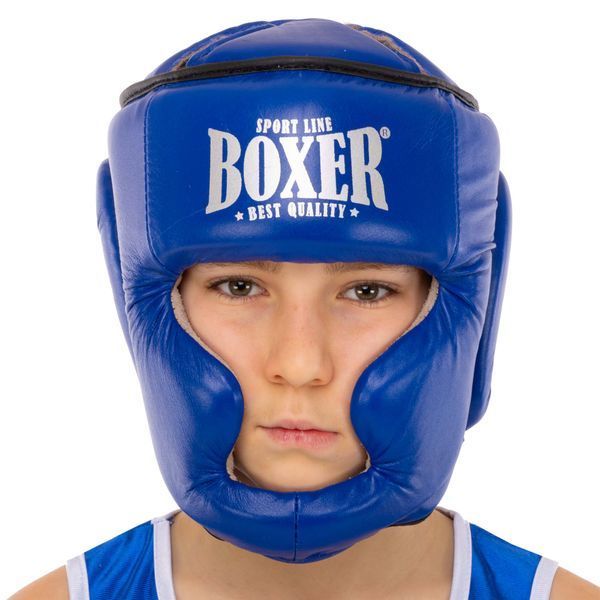 Шолом боксерський з повним захистом шкіряний BOXER NEW 2033-N М-L кольори в асортименті L 2033-N фото