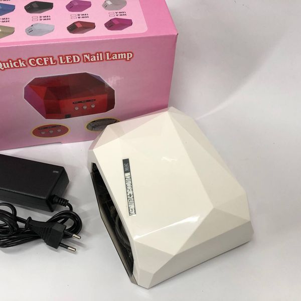 Сушилка для ногтей UV LAMP CCF+LED, Сушилка обычного ногтей, Портативная сушилка для ногтей. Цвет: белый ws17165-1 фото