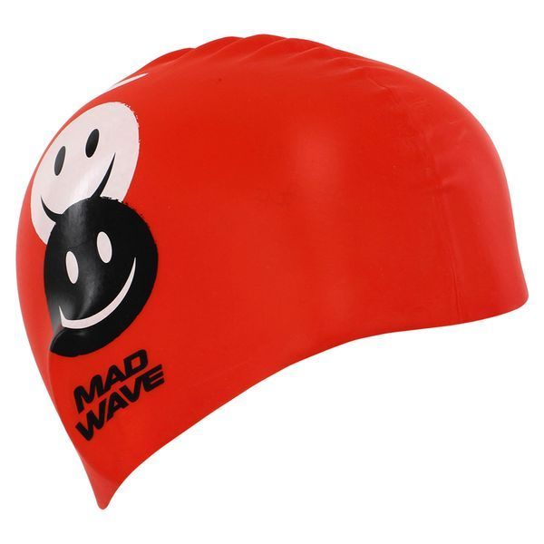 Шапочка для плавания силиконовая юниорская MadWave Junior EMOJI M057308 красный M057308 фото