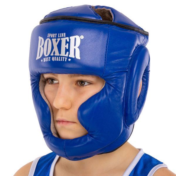 Шолом боксерський з повним захистом шкіряний BOXER NEW 2033-N М-L кольори в асортименті L 2033-N фото