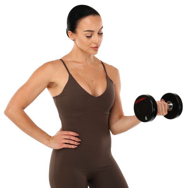 Гантель цільна професійна з поліуретановим покриттям LIFE FITNESS SC-80081-4 1шт 4кг чорний-червоний SC-80081-4 фото