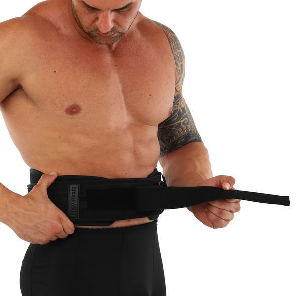 Пояс атлетический текстильный EZOUS TRAINING BELT O-04 спинка-14см размер S-L черный O-04 фото