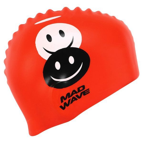 Шапочка для плавания силиконовая юниорская MadWave Junior EMOJI M057308 красный M057308 фото