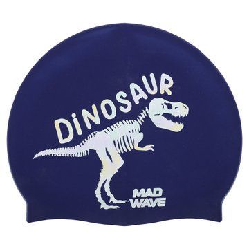 Шапочка для плавания силиконовая юниорская MadWave Junior DINOSAUR M057307 темно-синий M057307 фото
