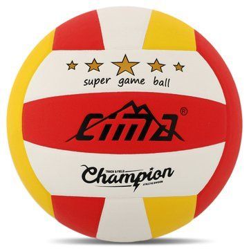 Мяч волейбольный CIMA VB-9020 CHAMPION №5 PU белый-желтый-красный VB-9020 фото