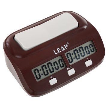 Часы шахматные электронные многофункциональные LEAP SP-Sport PQ9907 пластик 17х10 х5,5см коричневый PQ9907 фото
