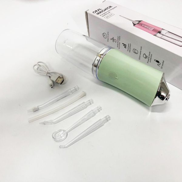 Ирригатор для чистки зубов и полости рта Oral Irrigator с аккумулятором и сменными насадками. Цвет: зеленый ws12495-2 фото