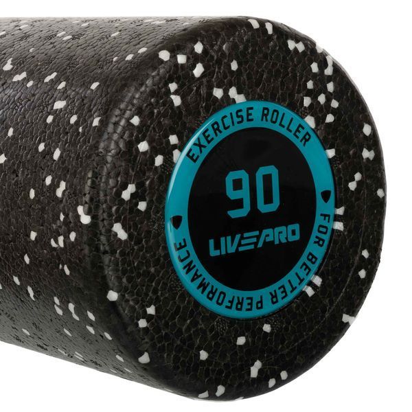 Роллер массажный цилиндр гладкий 90см LiveUp LP8238 черный-белый LP8238 фото