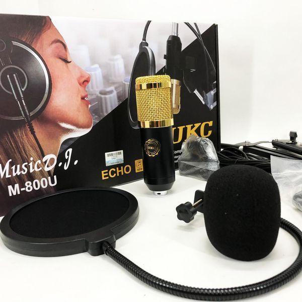 Мікрофон Студійний конденсаторний Music DJ. M-800U зі стійким та вітрозахистом ws69271 фото
