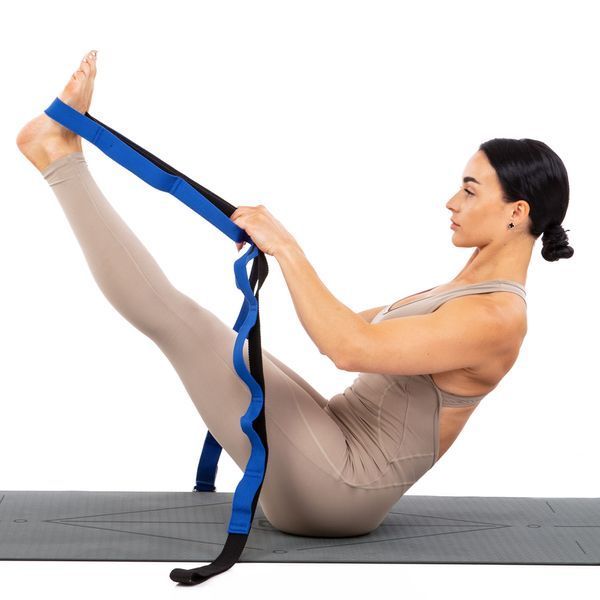 Лента стропа с петлями для растяжки Stretch Strap с дверным якорем Record FI-6907 14 петель черный-синий FI-6907 фото