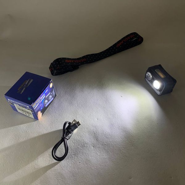 Фонарь налобный 2069-XPG+XPG+5SMD Motion sensor ws16738 фото