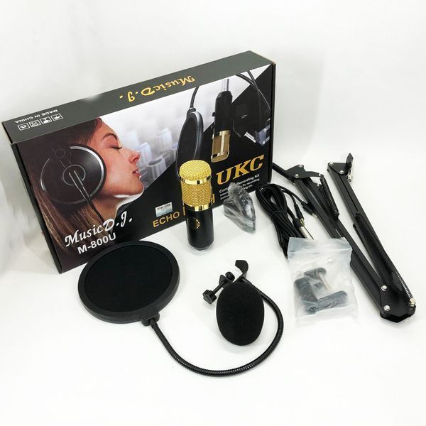 Мікрофон Студійний конденсаторний Music DJ. M-800U зі стійким та вітрозахистом ws69271 фото