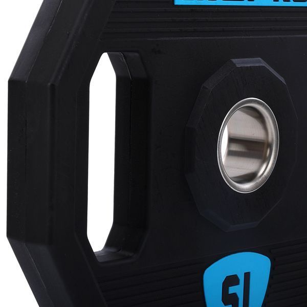 Блины диски полиуретановые 2 Handle металлическая втулка LiveUp LP8023-15 o51мм 15кг черный LP8023-15 фото