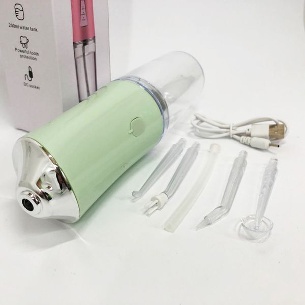 Ирригатор для чистки зубов и полости рта Oral Irrigator с аккумулятором и сменными насадками. Цвет: зеленый ws12495-2 фото