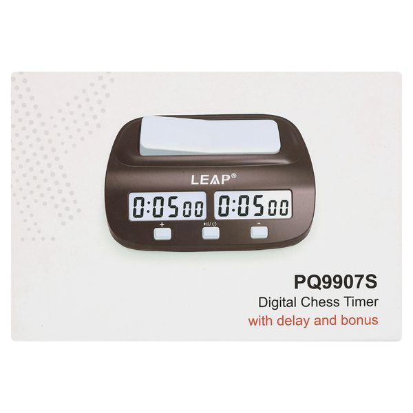 Часы шахматные электронные многофункциональные LEAP SP-Sport PQ9907 пластик 17х10 х5,5см коричневый PQ9907 фото