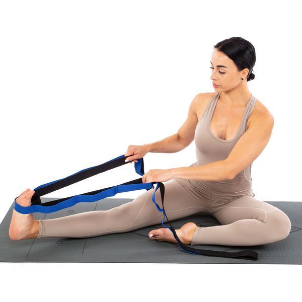 Лента стропа с петлями для растяжки Stretch Strap с дверным якорем Record FI-6907 14 петель черный-синий FI-6907 фото