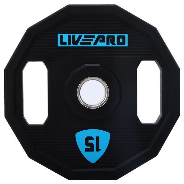 Блины диски полиуретановые 2 Handle металлическая втулка LiveUp LP8023-15 o51мм 15кг черный LP8023-15 фото