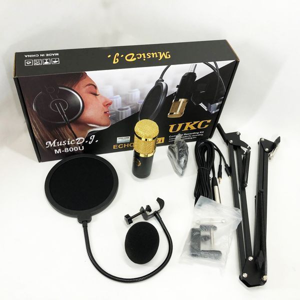 Мікрофон Студійний конденсаторний Music DJ. M-800U зі стійким та вітрозахистом ws69271 фото