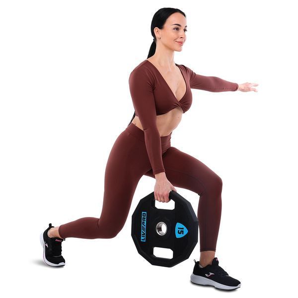 Блины диски полиуретановые 2 Handle металлическая втулка LiveUp LP8023-15 o51мм 15кг черный LP8023-15 фото