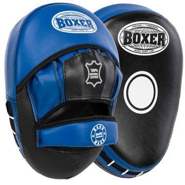 Лапа боксерская изогнутая тренировочная кожа BOXER 2012-01 элит 23х19х4,5см 2штуки цвета в ассортименте 2012-01 фото