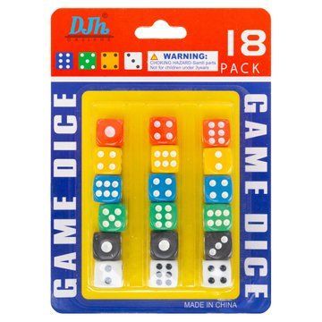 Кости игральные кубики для настольных игр Dice SP-Sport 1498-1 18 шт разноцветный 1498-1 фото
