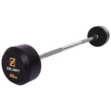 Штанга нерозбірна з фіксованою вагою пряма гумова Zelart Rubber Coated Barbell TA-2685-40 довжина-95см 40кг чорний TA-2685-40 фото