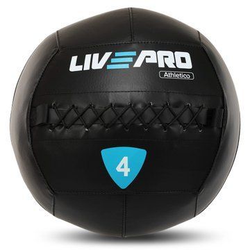 Мяч набивной медицинский для кроссфита WALL BALL LiveUp LP8103-4 4кг черный LP8103-4 фото