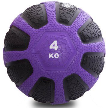 Медбол мяч медицинский Medicine Ball Zelart FI-0898-4 4кг черный-фиолетовый FI-0898-4 фото