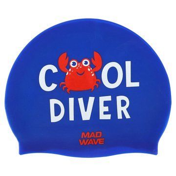 Шапочка для плавания силиконовая юниорская MadWave Junior COOL DIVER M057310 синий M057310 фото