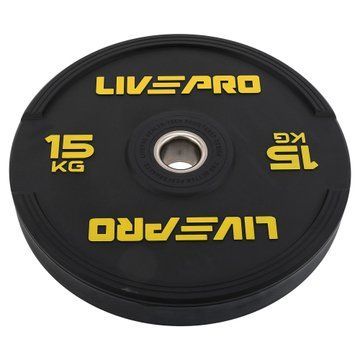 Бамперні диски гумові Bumper Plates LiveUp LP8331-15 o50.5мм 15кг чорний LP8331-15 фото