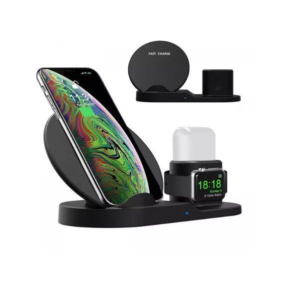 Док-станція зарядна станція Wireless fast charger 3 в 1 ws57657 фото