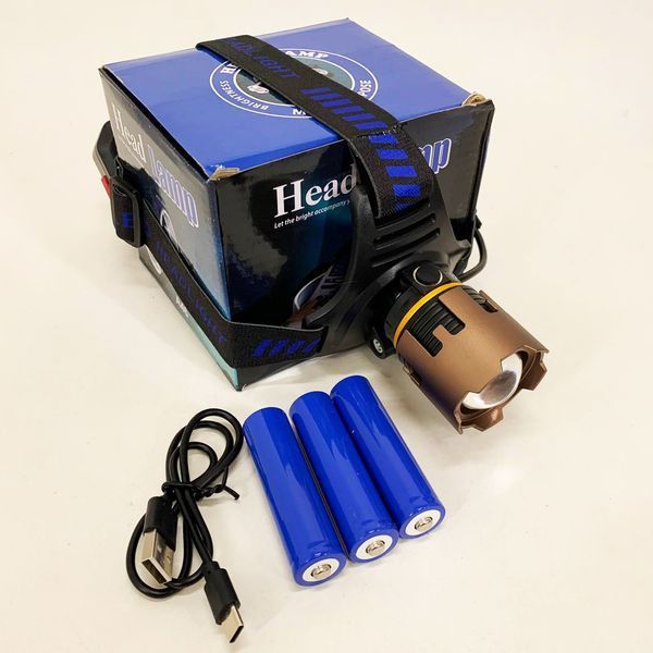 Ліхтар налобний A50-TG, Power Bank 3x18650 ws73576 фото