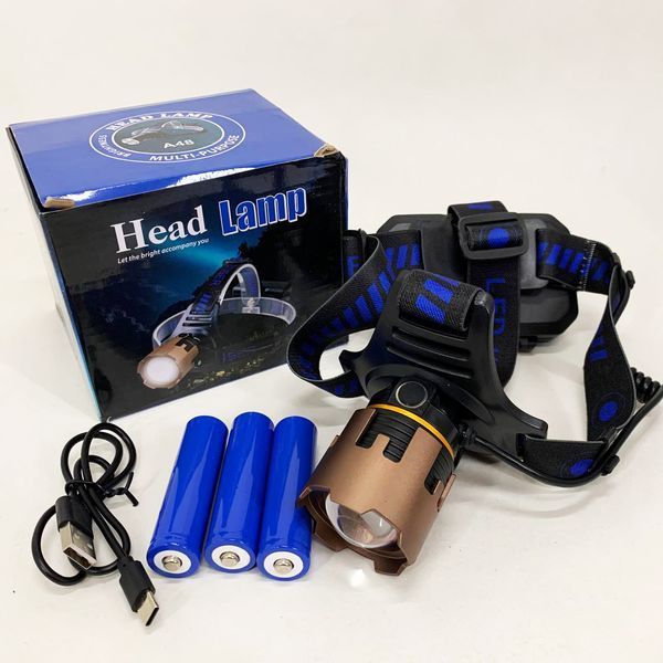 Ліхтар налобний A50-TG, Power Bank 3x18650 ws73576 фото
