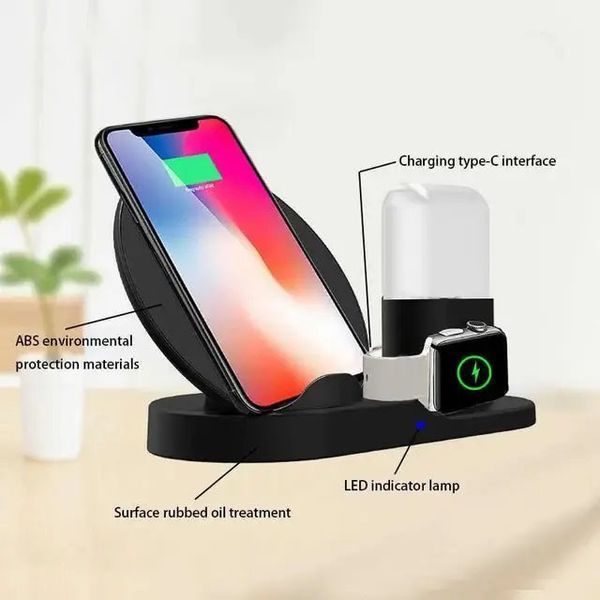 Док-станція зарядна станція Wireless fast charger 3 в 1 ws57657 фото