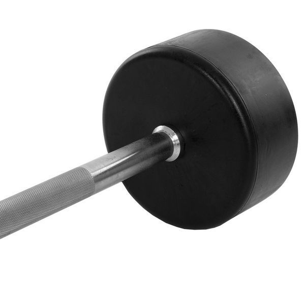 Штанга неразборная с фиксированным весом прямая обрезиненная Zelart Rubber Coated Barbell TA-2685-40 длина-95см 40кг черный TA-2685-40 фото