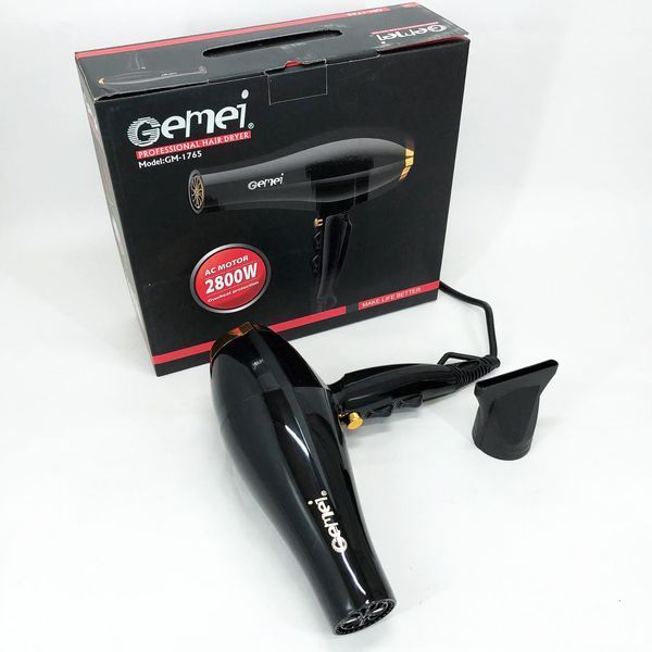 Фен Gemei GM-1765 Профессиональный фен для волос две скорости и три режима для сушки и укладки волос ws45797 фото