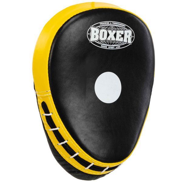 Лапа боксерская изогнутая тренировочная кожа BOXER 2012-01 элит 23х19х4,5см 2штуки цвета в ассортименте 2012-01 фото
