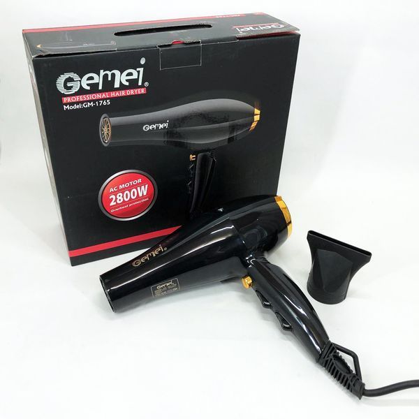 Фен Gemei GM-1765 Профессиональный фен для волос две скорости и три режима для сушки и укладки волос ws45797 фото