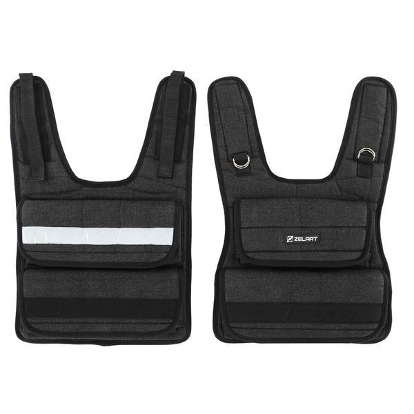 Жилет утяжелитель с регулируемым весом Zelart WEIGTH VEST TA-7805-10 вес-0,5-10кг черный TA-7805-10 фото