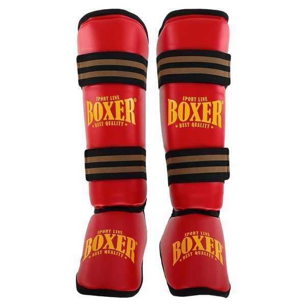 Захист гомілки та стопи Муай Тай, ММА, Кікбоксинг штучна шкіра BOXER NEW 2004-4-N M-XL кольори в асортименті M 2004-4-N фото
