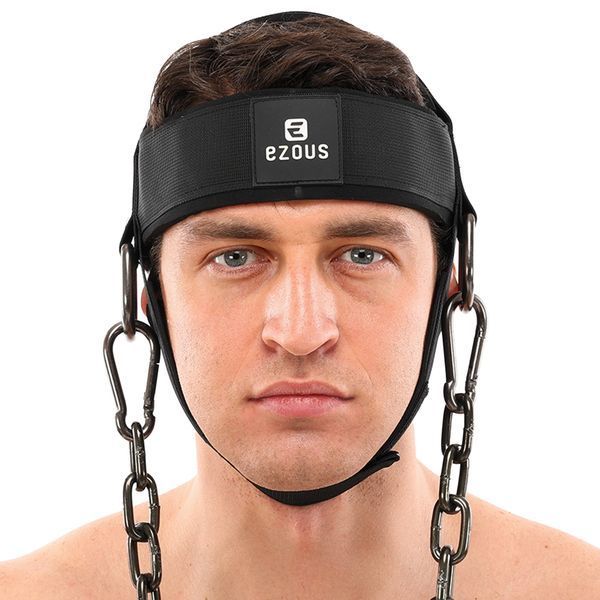 Упряжь тренажер для тренировки мышц шеи NECK HARNESS EZOUS N-06 черный N-06 фото