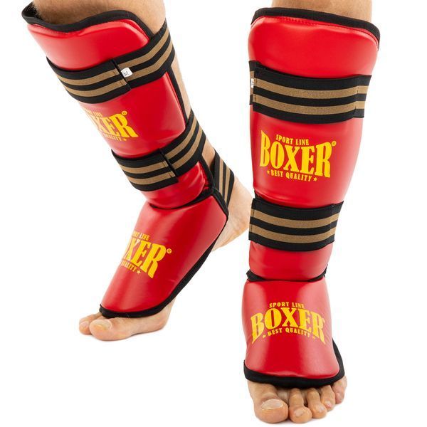Захист гомілки та стопи Муай Тай, ММА, Кікбоксинг штучна шкіра BOXER NEW 2004-4-N M-XL кольори в асортименті M 2004-4-N фото
