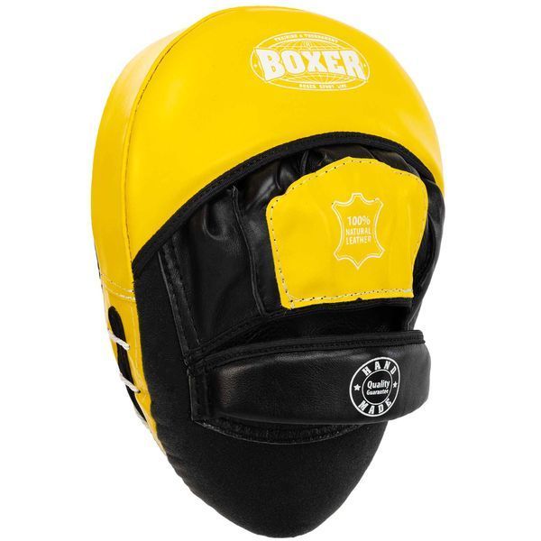 Лапа боксерская изогнутая тренировочная кожа BOXER 2012-01 элит 23х19х4,5см 2штуки цвета в ассортименте 2012-01 фото