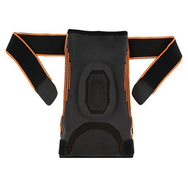 Наколенник эластичный с ребрами жесткости и фиксирующим ремнем EXTREME 718CA S-L 1ш черный-оранжевый 718CA фото
