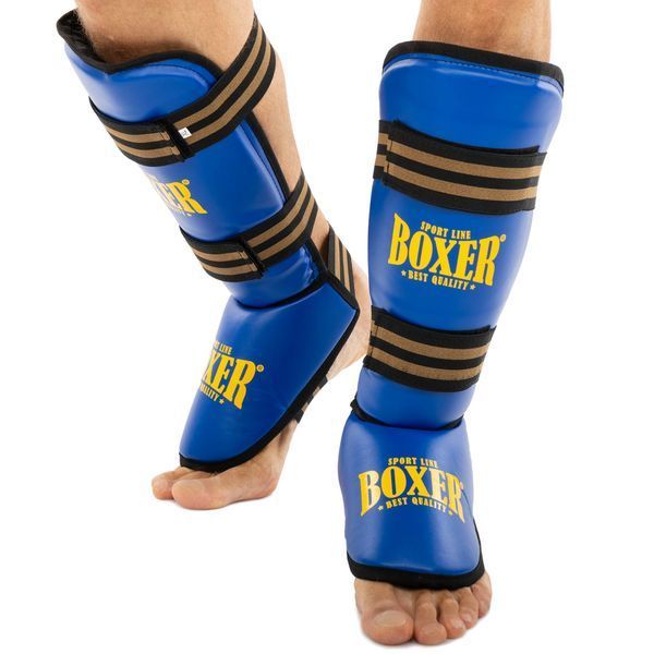 Захист гомілки та стопи Муай Тай, ММА, Кікбоксинг штучна шкіра BOXER NEW 2004-4-N M-XL кольори в асортименті M 2004-4-N фото