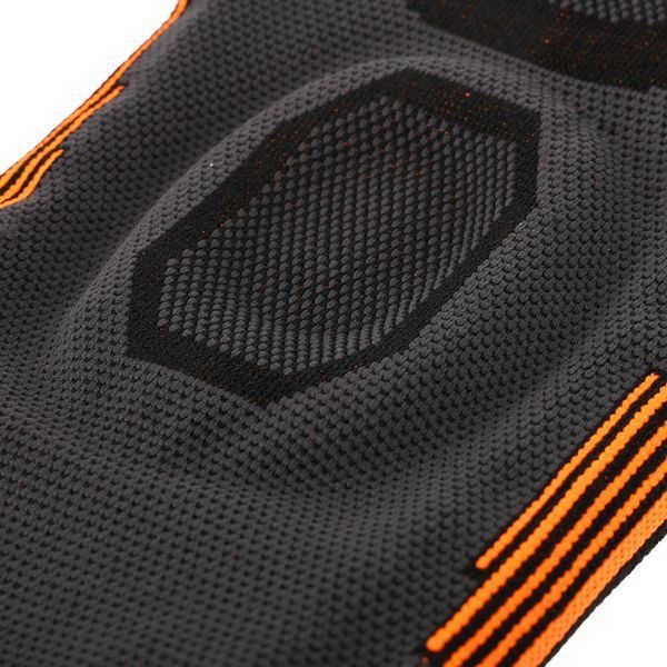 Наколенник эластичный с ребрами жесткости и фиксирующим ремнем EXTREME 718CA S-L 1ш черный-оранжевый 718CA фото